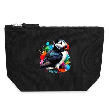 Macareux - Pochette zippée en toile 18 x 19 cm - noir - Devant