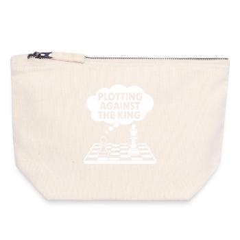 Complot contre le roi - Pochette zippée en toile 18 x 19 cm - blanc naturel - Devant