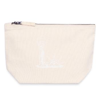 The Statue of Liberty drowns - Canvas Zip Pouch 18 x 19 cm - nature - Front