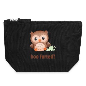 Hoo Furted Owl Pun - Canvas Reißverschluss-Täschchen (18 x 19 cm) - Schwarz - Vorne