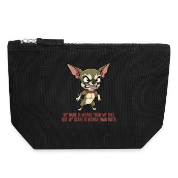 My barking, bite and look - Canvas Zip Pouch 18 x 19 cm - black - Front