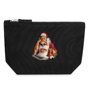 Santa Claus - Canvas Zip Pouch 18 x 19 cm - black - Front
