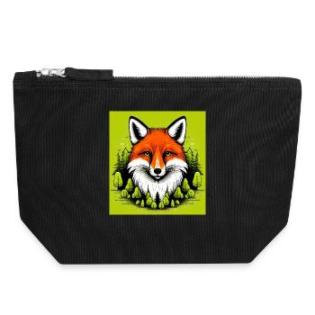 Fuchs - Canvas Reißverschluss-Täschchen (18 x 19 cm) - Schwarz - Vorne