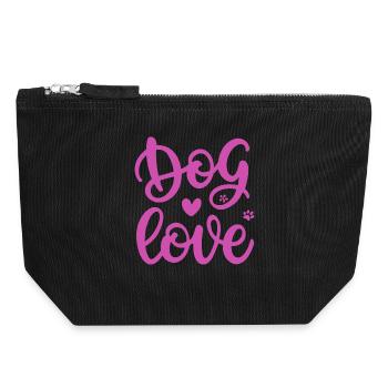 Love Dog Doodle Pink - Canvas Zip Pouch 18 x 19 cm - black - Front