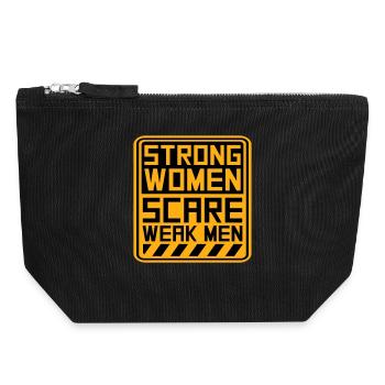 Des femmes fortes effraient les hommes faibles Féministe confiante - Pochette zippée en toile 18 x 19 cm - noir - Devant