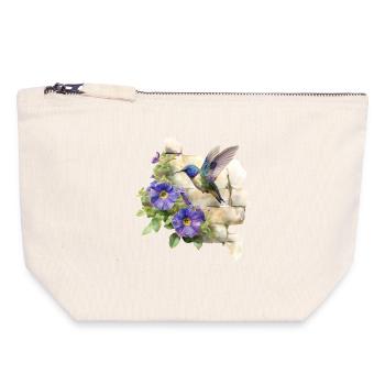 Kolibri - Canvas Reißverschluss-Täschchen (18 x 19 cm) - Naturweiß - Vorne