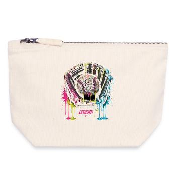 Baseball Handschuh Legend Bunt Grafik - Canvas Reißverschluss-Täschchen (18 x 19 cm) - Naturweiß - Vorne