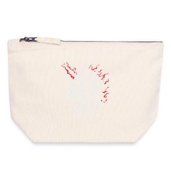 Flammendes Skelettross - Canvas Reißverschluss-Täschchen (18 x 19 cm) - Naturweiß - Vorne