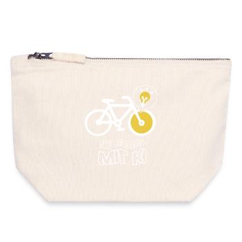 Creative bike with light bulb design - Canvas Zip Pouch 18 x 19 cm - nature - Front