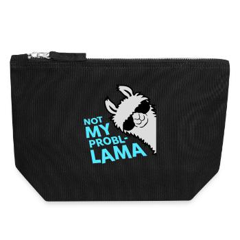 Lama Not My Problama Cool Sonnenbrille Seitlich - Canvas Reißverschluss-Täschchen (18 x 19 cm) - Schwarz - Vorne