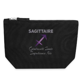 Sagittaire  - Pochette zippée en toile 18 x 19 cm - noir - Devant
