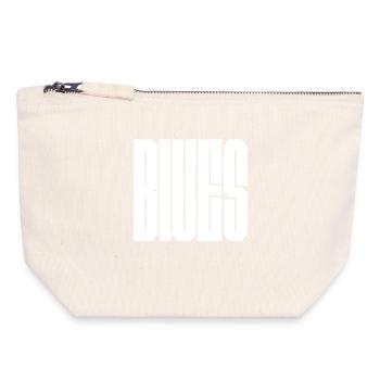 Blaues auffälliges Logo-Design - Canvas Reißverschluss-Täschchen (18 x 19 cm) - Naturweiß - Vorne