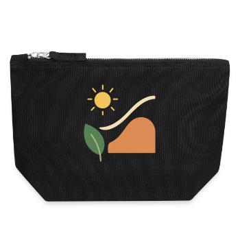 Stylized abstract nature - Canvas Zip Pouch 18 x 19 cm - black - Front