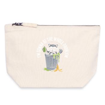 Je suis le problème – Un design drôle de déclaration - Pochette zippée en toile 18 x 19 cm - blanc naturel - Devant