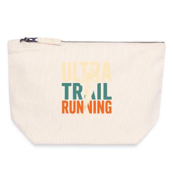 Ultra Trail Running - Pochette zippée en toile 18 x 19 cm - blanc naturel - Devant