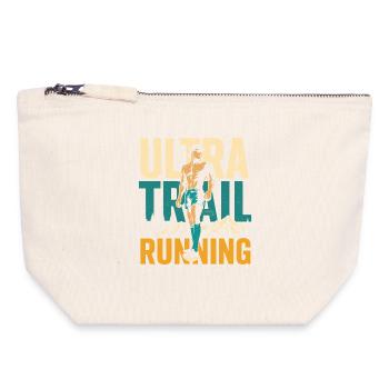 Ultra Trail Running - Pochette zippée en toile 18 x 19 cm - blanc naturel - Devant