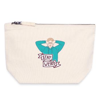 Stay Weird Autism Awareness Different ADHD - Canvas Zip Pouch 18 x 19 cm - nature - Front