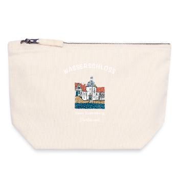 Dortmund, emblématique château entouré de douves Rodenberg - Pochette zippée en toile 18 x 19 cm - blanc naturel - Devant