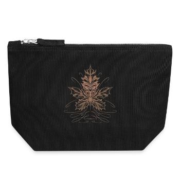 Ahornblatt Blatt Laub Herbst - Canvas Reißverschluss-Täschchen (18 x 19 cm) - Schwarz - Vorne