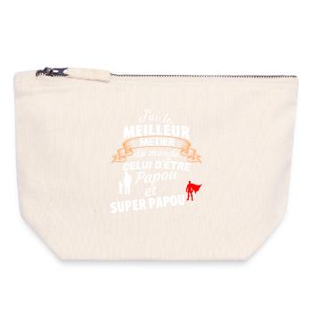 Humor and Pride Grandpa Super Dad - Canvas Zip Pouch 18 x 19 cm - nature - Front
