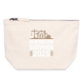 Renovierung Survivor 2025 Bau Humor Design - Canvas Reißverschluss-Täschchen (18 x 19 cm) - Naturweiß - Vorne