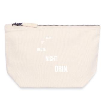 Dicton motivant - Pochette zippée en toile 18 x 19 cm - blanc naturel - Devant