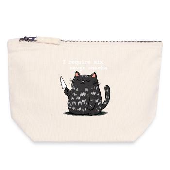 6-7 Mème Internet 6 7 Snack Cat - Pochette zippée en toile 18 x 19 cm - blanc naturel - Devant