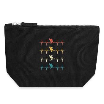 Snowboard Snowboarding Herzschlag Snowboarden - Canvas Reißverschluss-Täschchen (18 x 19 cm) - Schwarz - Vorne