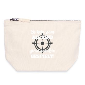 Tir à l’arc Tir sportif Réticule de chasse - Pochette zippée en toile 18 x 19 cm - blanc naturel - Devant
