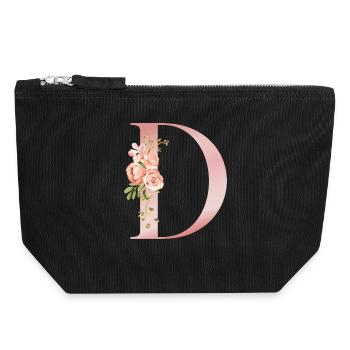 Pastel floral d with bouquet - Canvas Zip Pouch 18 x 19 cm - black - Front