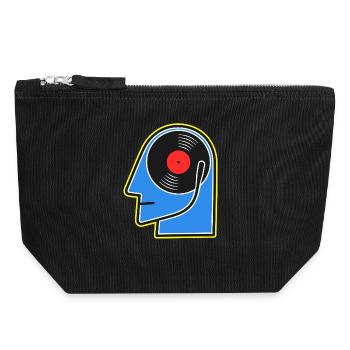 DJ Head de l’album vinyle bleu - Pochette zippée en toile 18 x 19 cm - noir - Devant