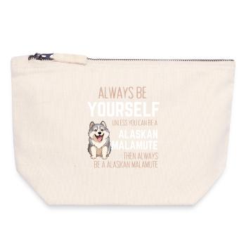 Soyez toujours vous-même, sauf si vous êtes un malamute d’Alaska - Pochette zippée en toile 18 x 19 cm - blanc naturel - Devant