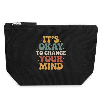 C’est normal de changer d’avis – design - Pochette zippée en toile 18 x 19 cm - noir - Devant
