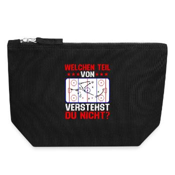 welchen teil von verstehst du nicht eishockey  - Canvas Reißverschluss-Täschchen (18 x 19 cm) - Schwarz - Vorne