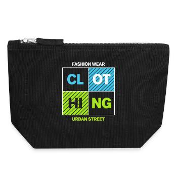 CLOTHING Urban Block — Neon Black - Canvas Zip Pouch 18 x 19 cm - black - Front