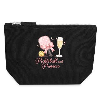 Pickleball and Prosecco flair - Canvas Zip Pouch 18 x 19 cm - black - Front