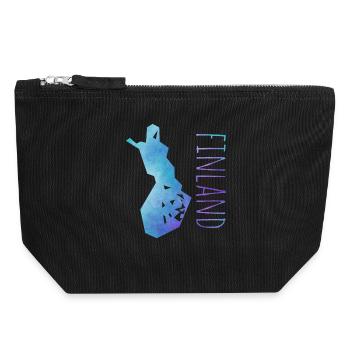 finland - Canvas Zip Pouch 18 x 19 cm - black - Front