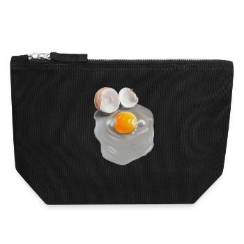 Egg Picture in Gray Abstract - Canvas Zip Pouch 18 x 19 cm - black - Front
