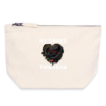 Heart Snake Valentine - Canvas Zip Pouch 18 x 19 cm - nature - Front