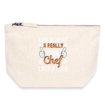 Koch Köchin Chefkoch - Canvas Reißverschluss-Täschchen (18 x 19 cm) - Naturweiß - Vorne