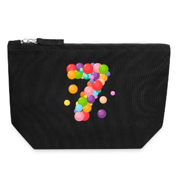 birthday, 7 years, I am 7 years old, 7 years old - Canvas Zip Pouch 18 x 19 cm - black - Front