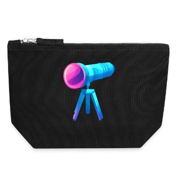 Conception de télescope plat et coloré - Pochette zippée en toile 18 x 19 cm - noir - Devant