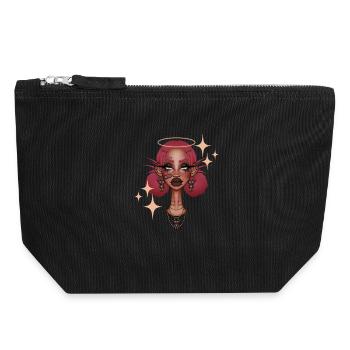 Angel - Canvas Zip Pouch 18 x 19 cm - black - Front