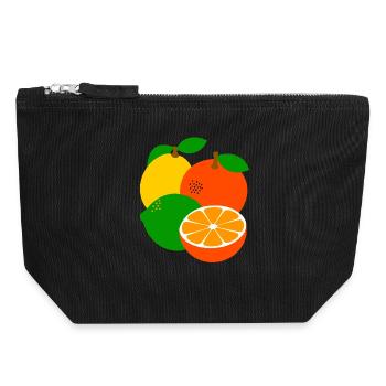 Fruit - Canvas Zip Pouch 18 x 19 cm - black - Front