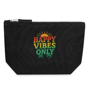 Summer Festival Happy Vibes Palm Paradise - Canvas Zip Pouch 18 x 19 cm - black - Front
