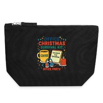 Office Christmas Party Survival Kit - Canvas Zip Pouch 18 x 19 cm - black - Front