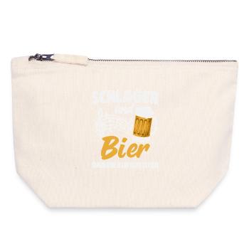 Schlager Bier Schlagermusik Party Schlagerparty - Canvas Reißverschluss-Täschchen (18 x 19 cm) - Naturweiß - Vorne