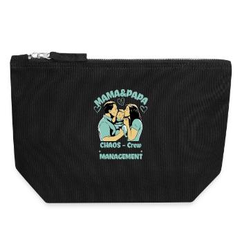 MUM & DAD CHAOS CREW - Canvas Zip Pouch 18 x 19 cm - black - Front