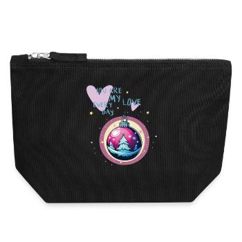Christmas Ball Love - Canvas Zip Pouch 18 x 19 cm - black - Front