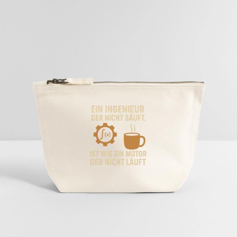 Engineer Humor Coffee Engine Canvas Zip Pouch 18 x 19 cm